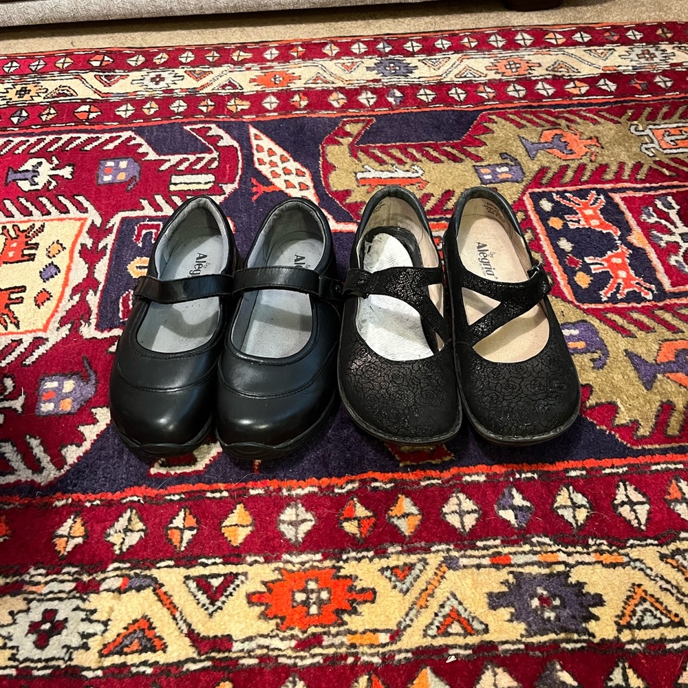 Two pairs Alegria Sz 42 Mary Jane shoes